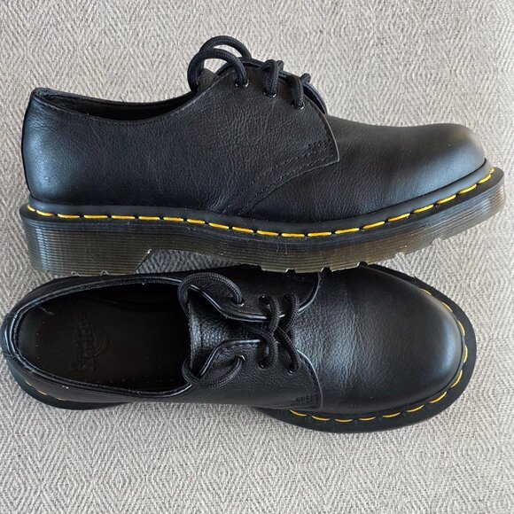 Dr. Martens 1461 Black Smooth Leather 3 Eye Oxford Shoes Size 7 New main image 6